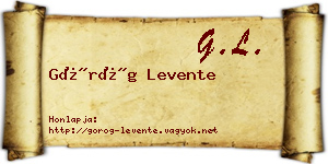 Görög Levente névjegykártya
