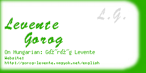 levente gorog business card